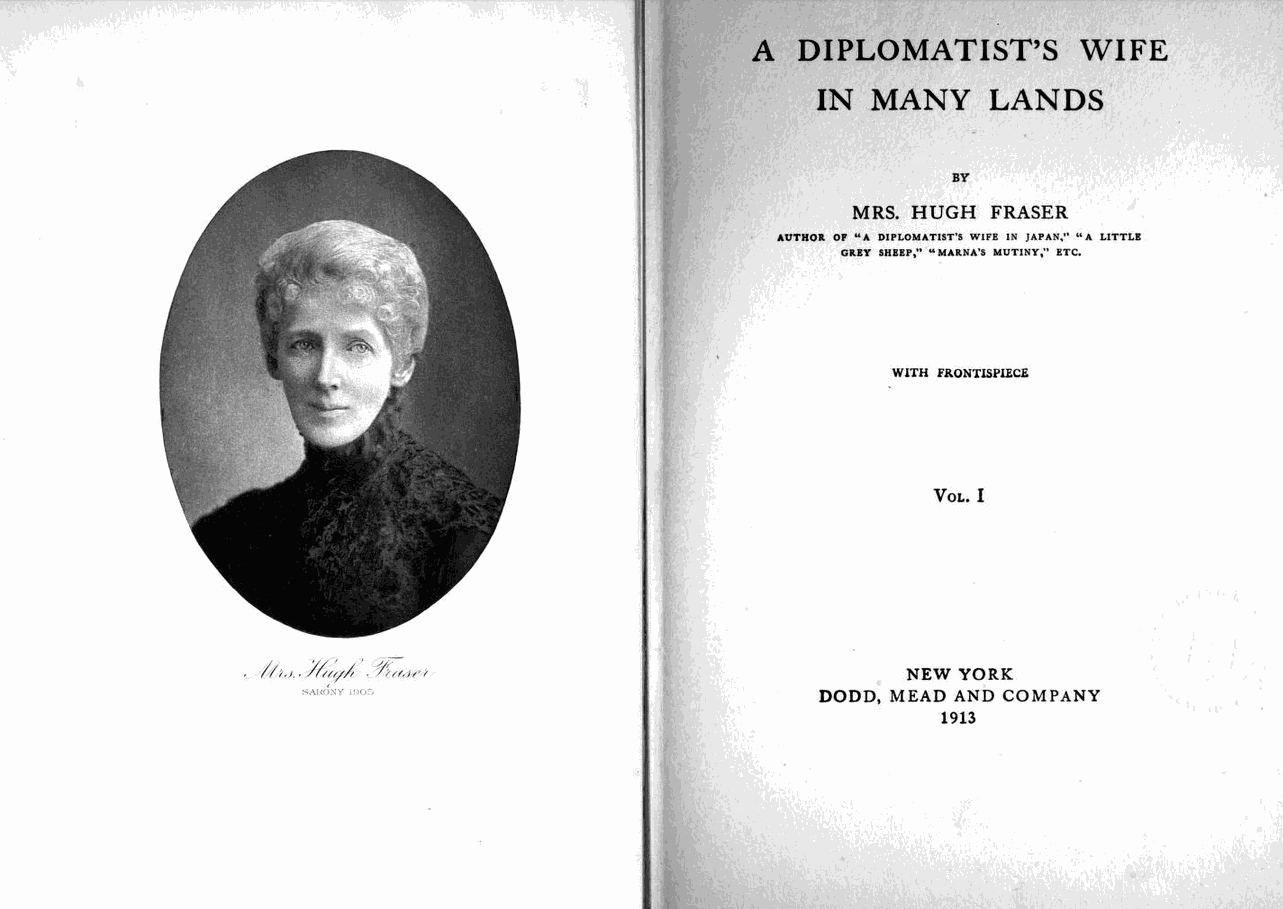 Portrait of Mrs Hugh Fraser, author of travelogue ‘A Diplomatist’s Wife In Many Lands’ excerpted from the book