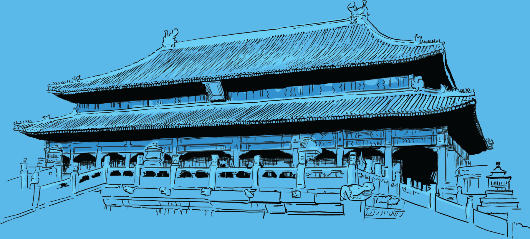 Императорский дворец Китай рисунок