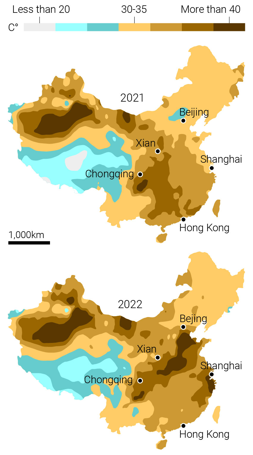 China’s record-breaking 2022 heatwave and drought - a visual explainer