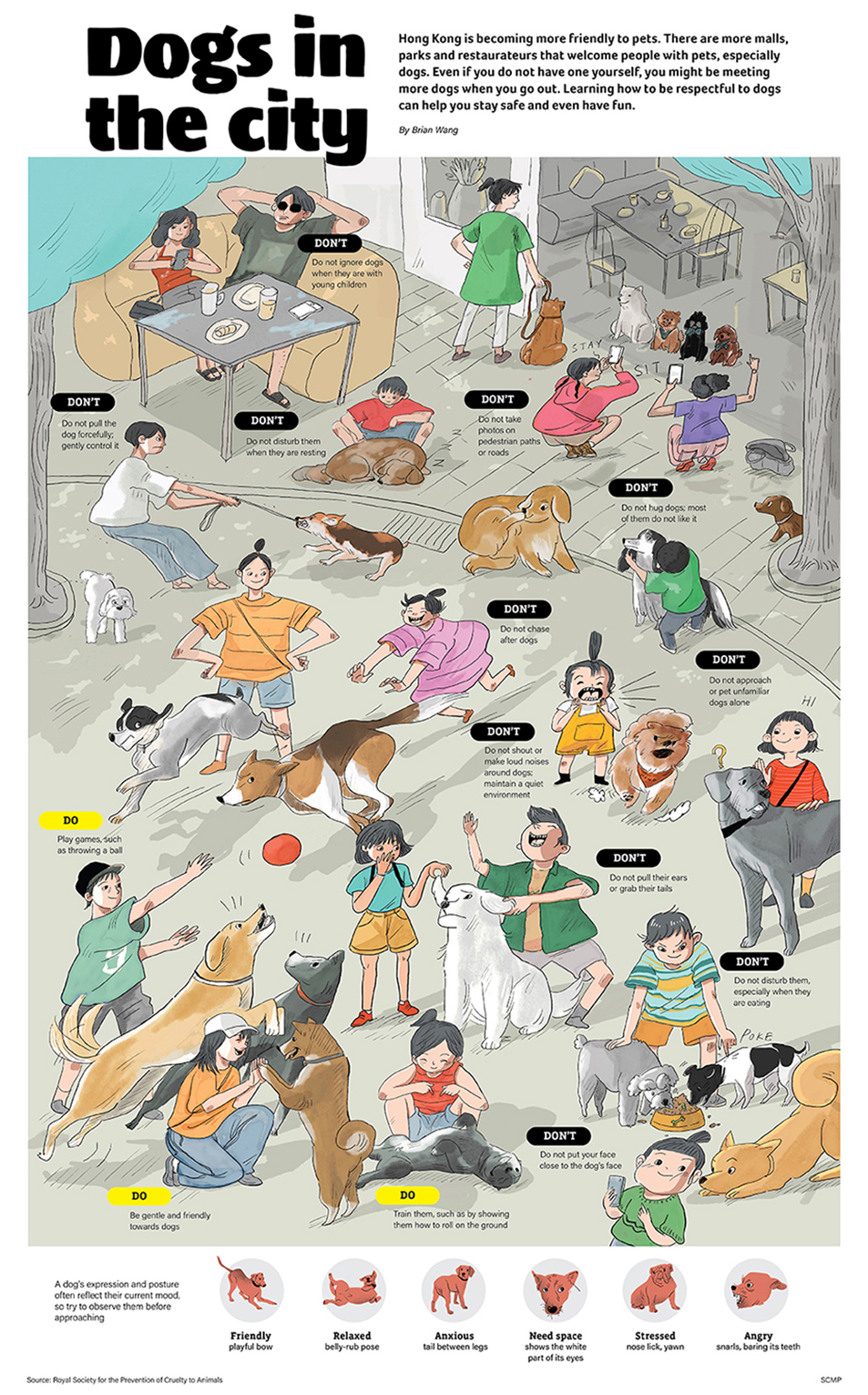 <b><big>8º Dogs in the city</big></b><br><br><br><i>By Brian Wang</i><br><br><div class='mbhd'>Hong Kong is becoming more friendly to pets. There are more malls, parks and restaurateurs that welcome people with pets, especially dogs. Even if you do not have one yourself, you might be meeting more dogs when you go out. Learning how to be respectful to dogs can help you stay safe and even have fun.</div><div class='mbsh'><big><big>⤢</big></big> Pinch to zoom</div><br>
              <div class='mbhd'><a href=https://www.scmp.com/yp/spark/stories/article/3276546/infographic-how-be-respectful-dogs-hong-kong target='_blank' style='color: #0084ff'><i>Link to article</i></a></div>
              <div class='mbsh2'><a href=https://www.scmp.com/yp/spark/stories/article/3276546/infographic-how-be-respectful-dogs-hong-kong target='_blank' style='color: #0084ff'><i>Link to article</i></a></div>