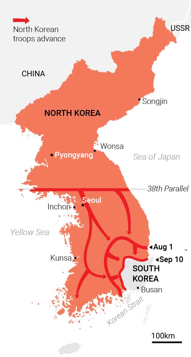 korean war map 38th parallel