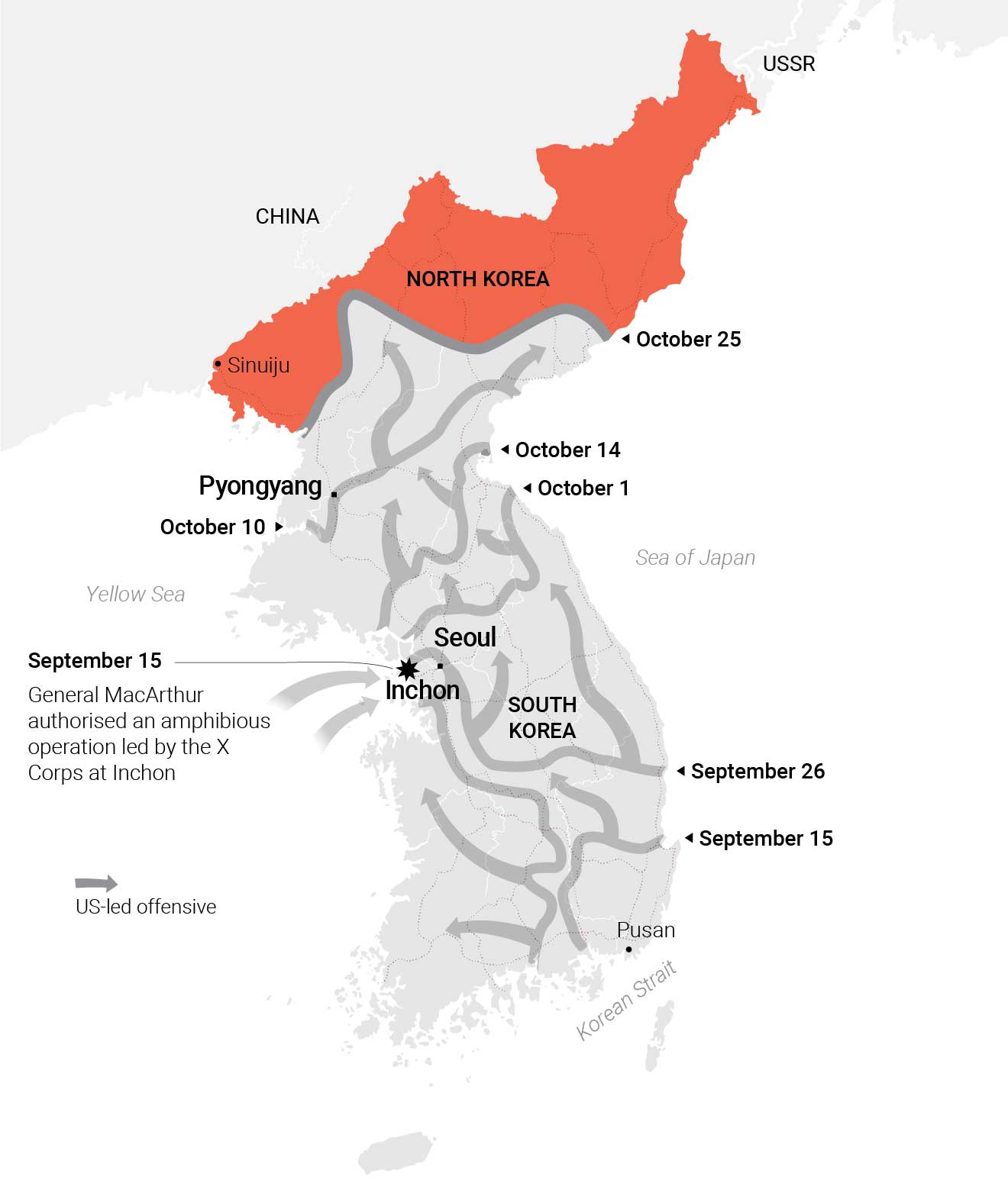 The Korean War Visually Explained History Maps Casualties Military   Offensive D 