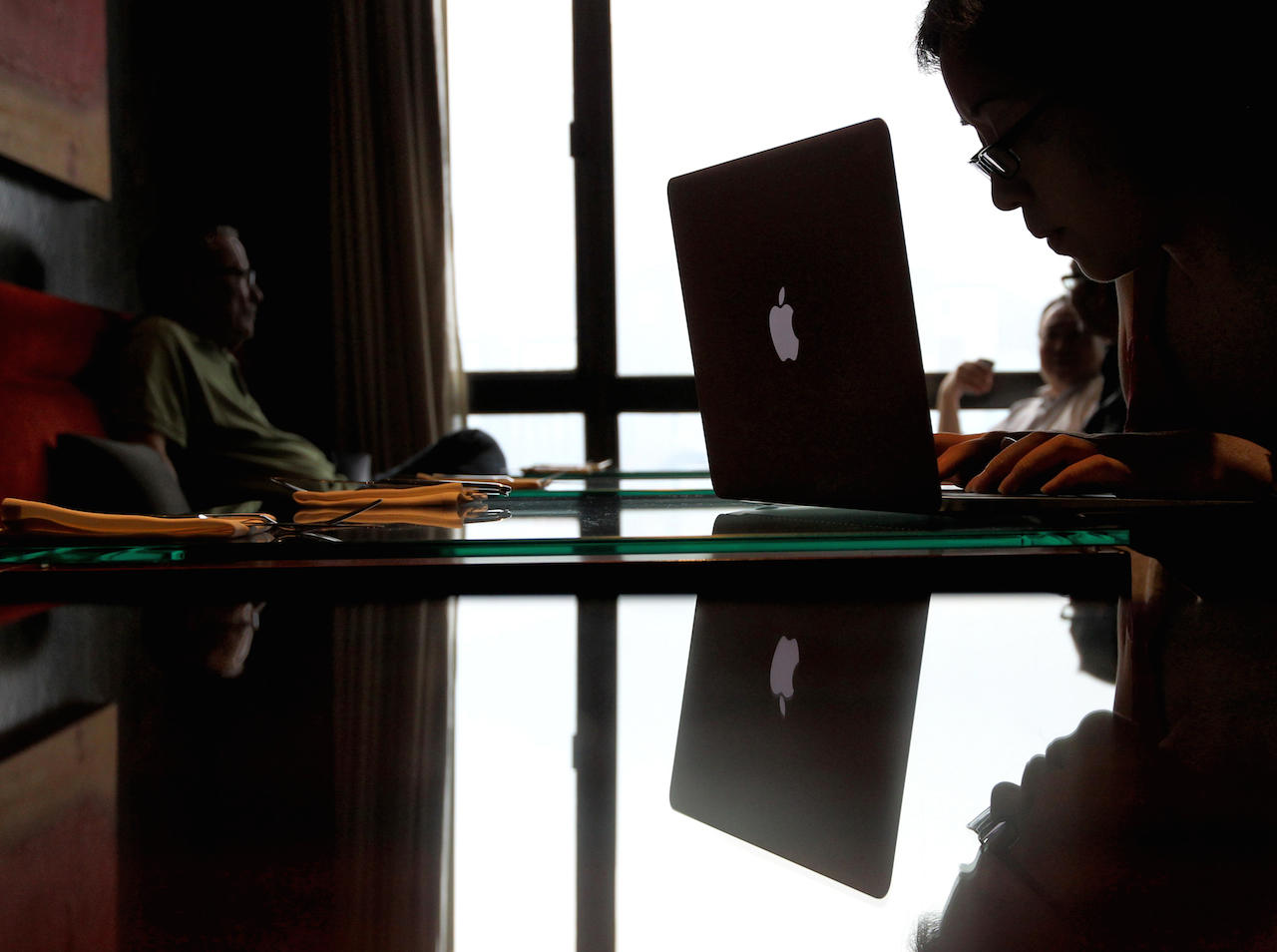 This is where reporter Lana Lam sat as she interviewed Edward Snowden via a secure online chat program called Jitsi network on a laptop provided by Laura Poitras. Photo: Felix Wong