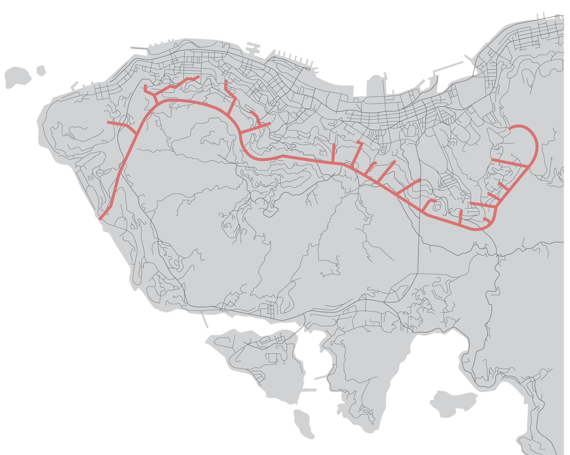 Map of the Hong Kong West Drainage Tunnel